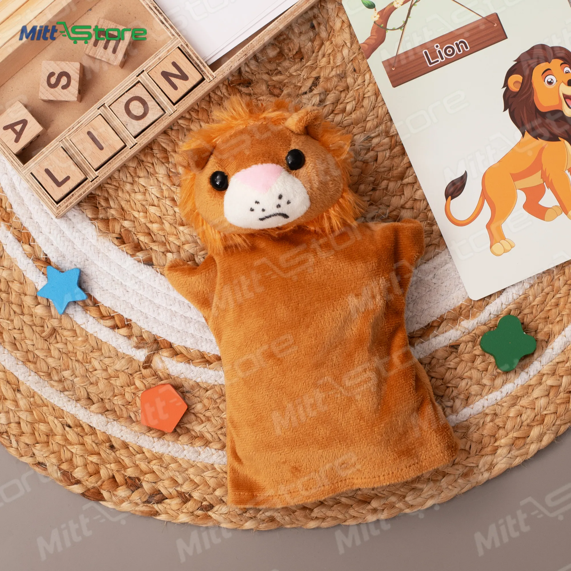 Plush Animal Hand Puppets – Fun & Educational Storytelling Toy for Kids : Lion