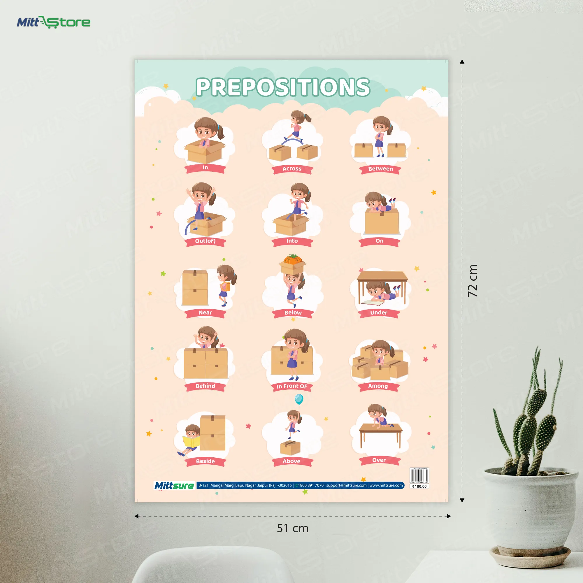 Charts : Prepositions & Weather and Seasons – Early Learning Educational Chart for Kids