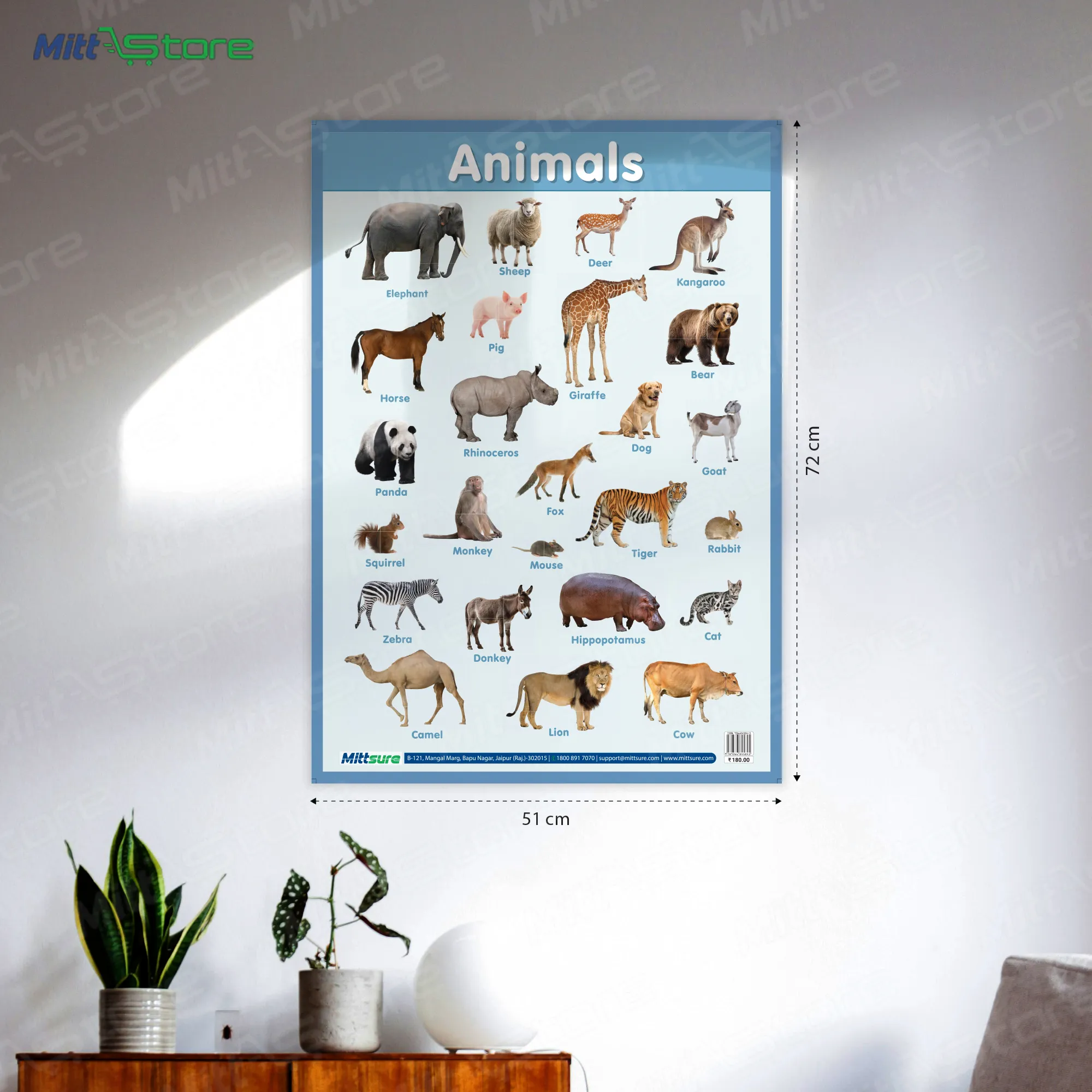 Animal & Numbers Chart – A Fun & Interactive Learning Tool for Kids!