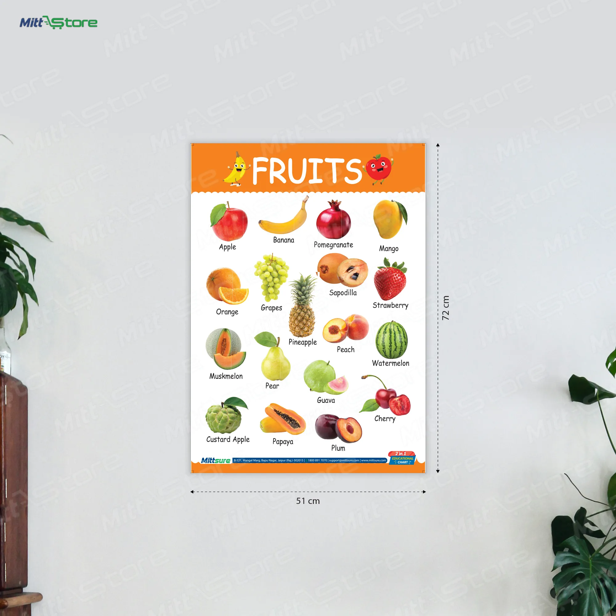 Animal & Fruits Chart – A Fun & Interactive Learning Tool for Kids!