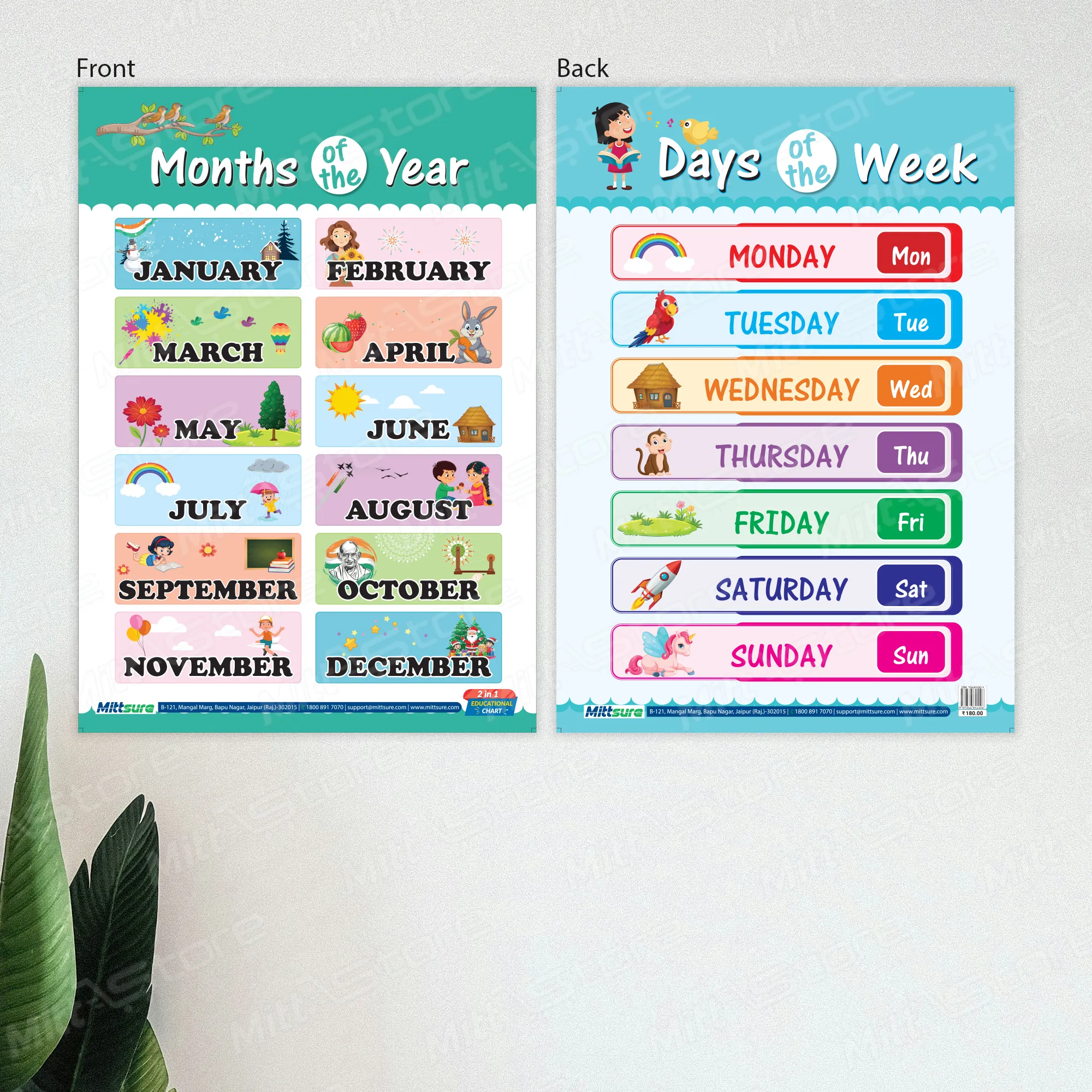 Months of the Year & Days of the Week Chart – A Fun & Interactive Learning Tool for Kids!