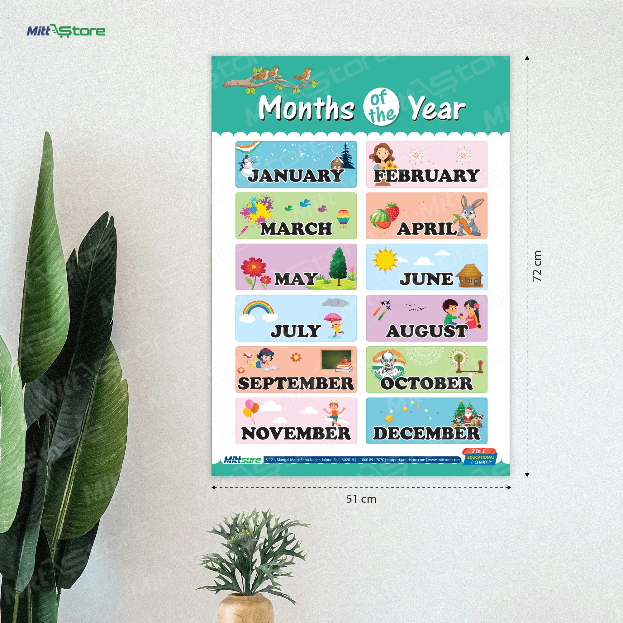 Months of the Year & Days of the Week Chart – A Fun & Interactive Learning Tool for Kids!