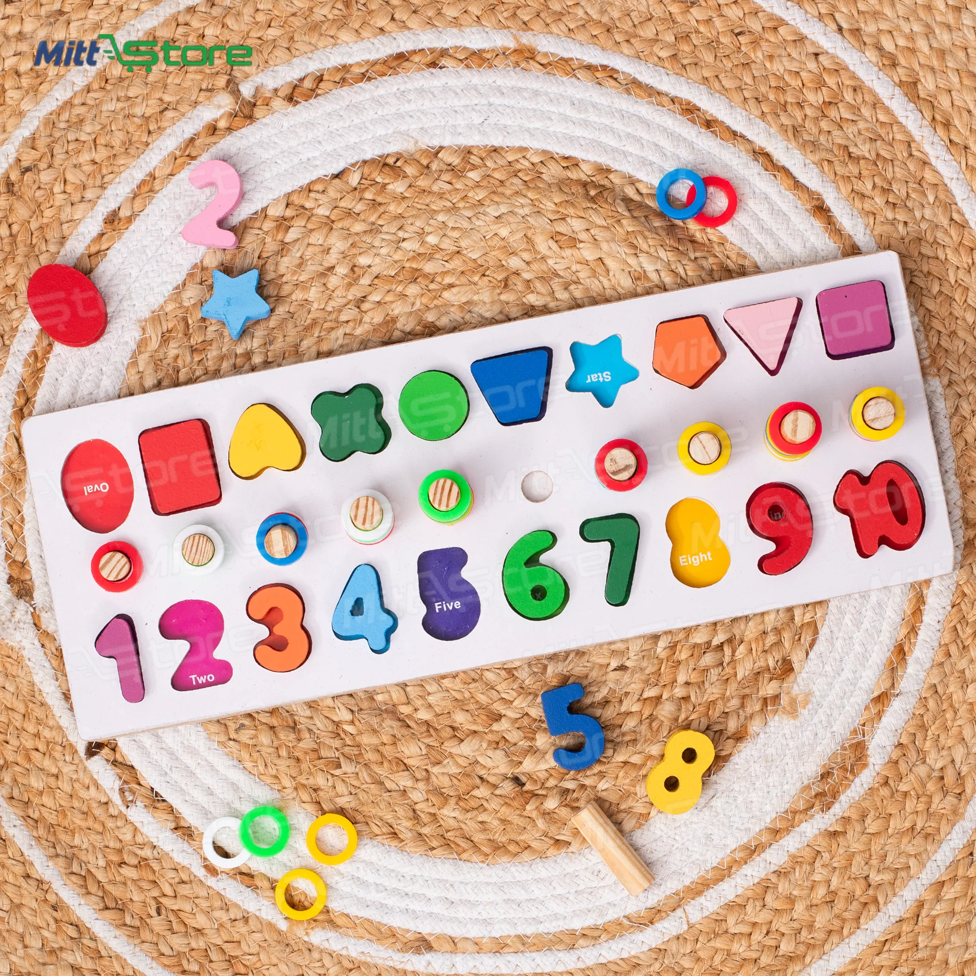 Wooden 0 to 9 Counting Number Learning Puzzle – Fun & Educational Toy for Kids