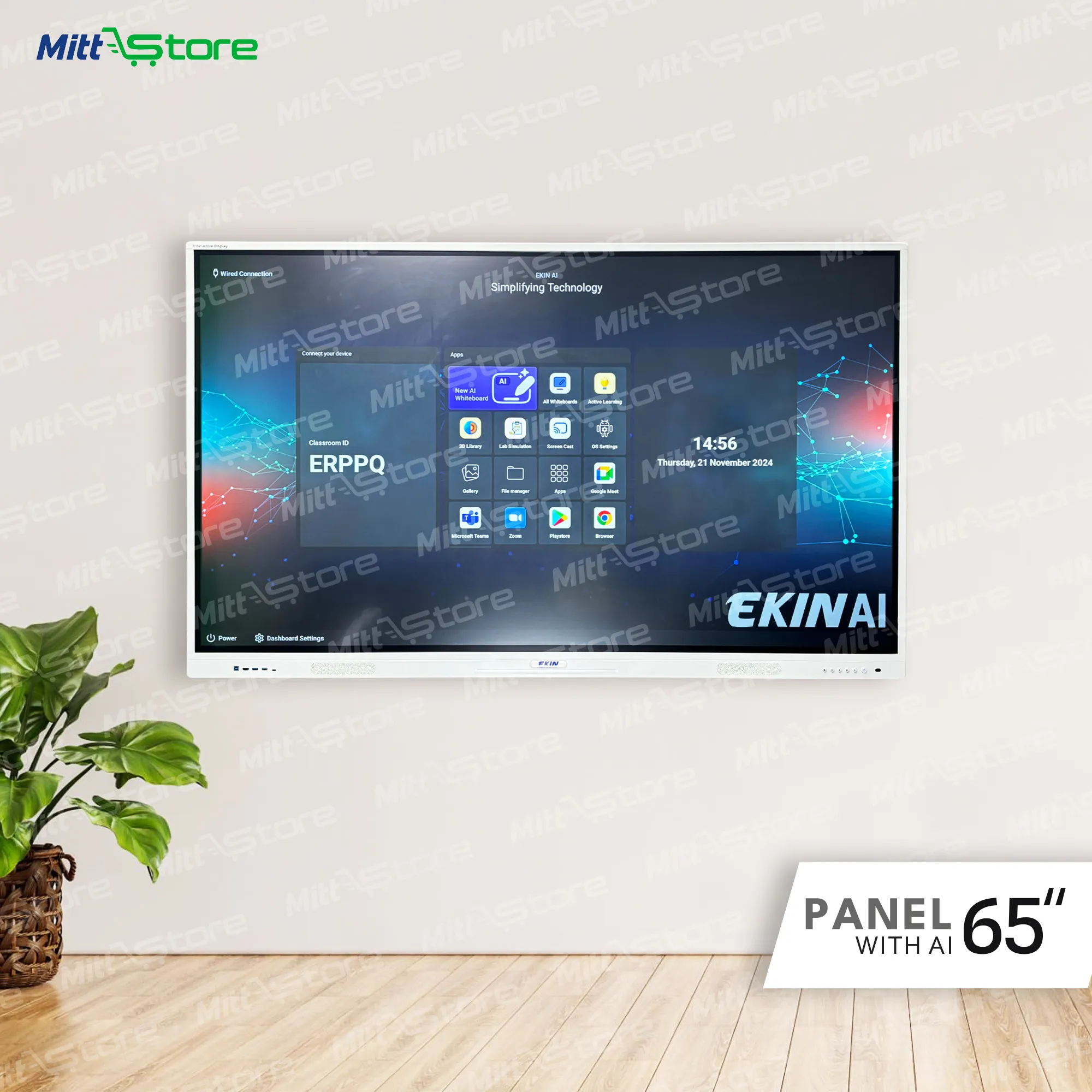 65- Inch Smart Interactive Display with AI – Dual Pen Support & NEP-Ready Technology