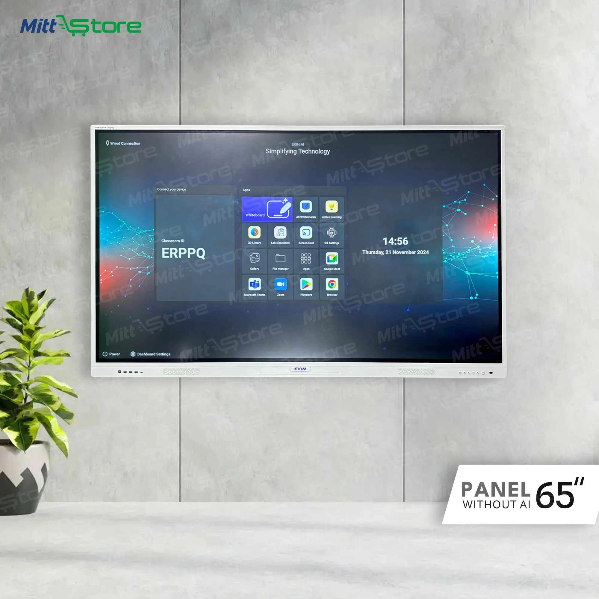 65-Inch Interactive Touch Panel – 4K Clarity, Dual Pen Support, No AI Integration