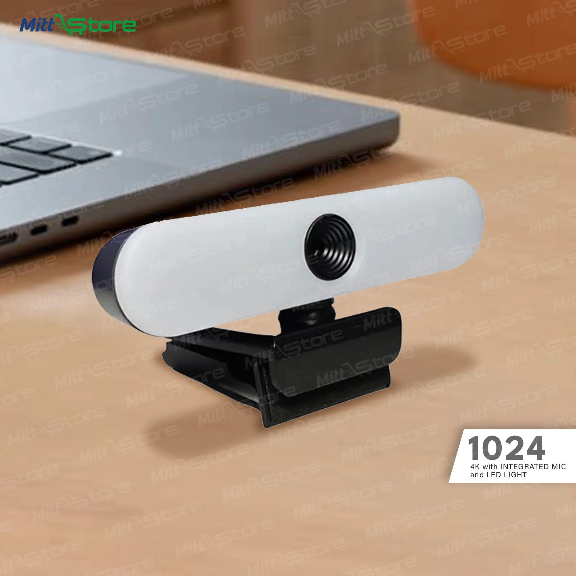 4K 1024 Webcam with Integrated Mic and LED Light – Perfect for Streaming & Video Calls