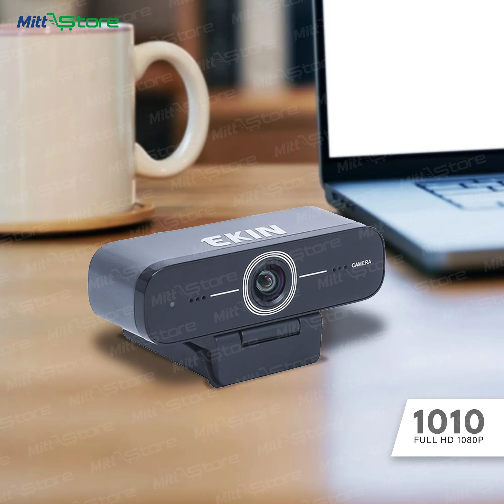 1010 Full HD 1080P Webcam with Built-in Mic – Crisp Video & Clear Audio for Professional Streaming, Video Calls & Online Learning