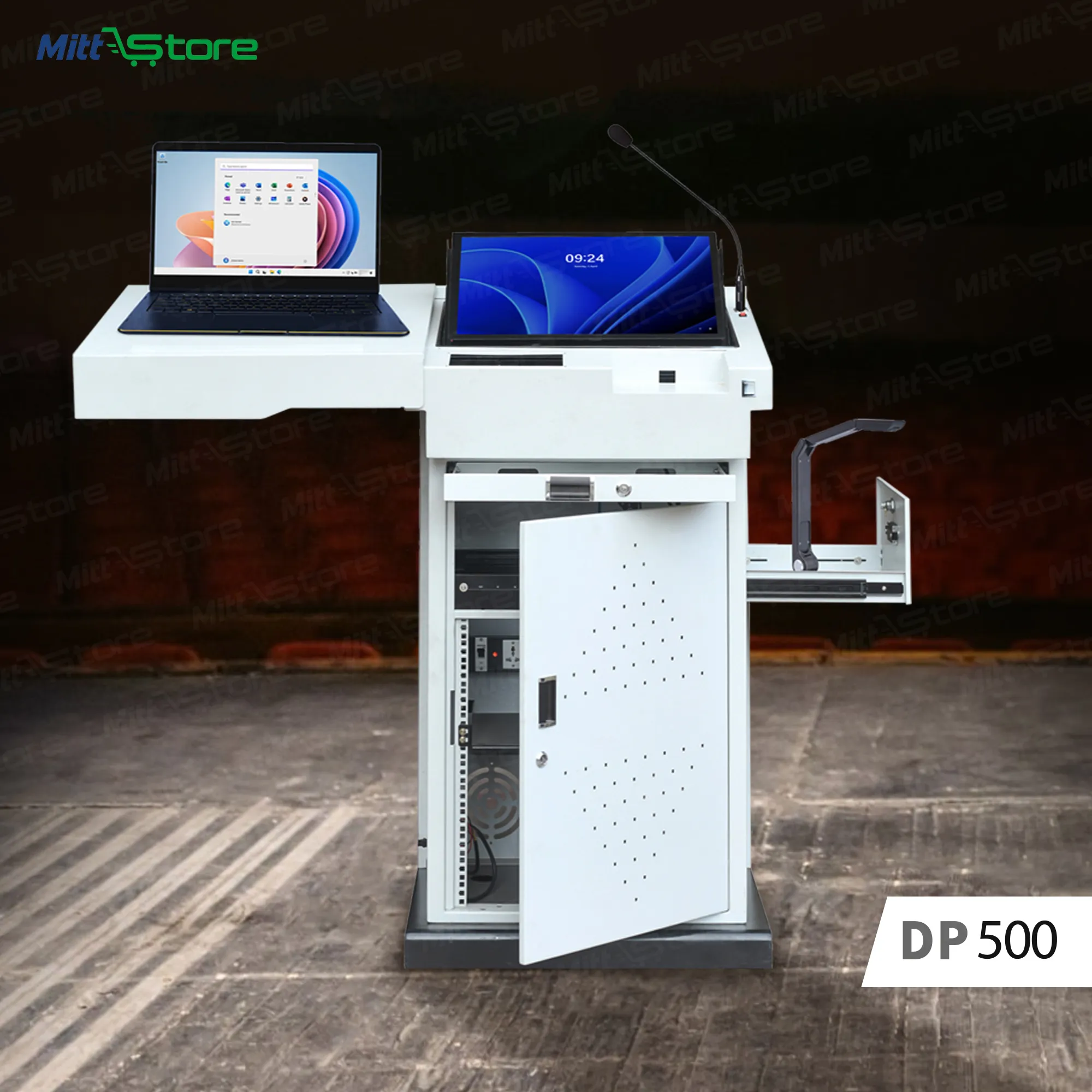 Digital Podium DP 500 – Premium Digital Podium with 21.5” Touch Display & Full Audio Integration