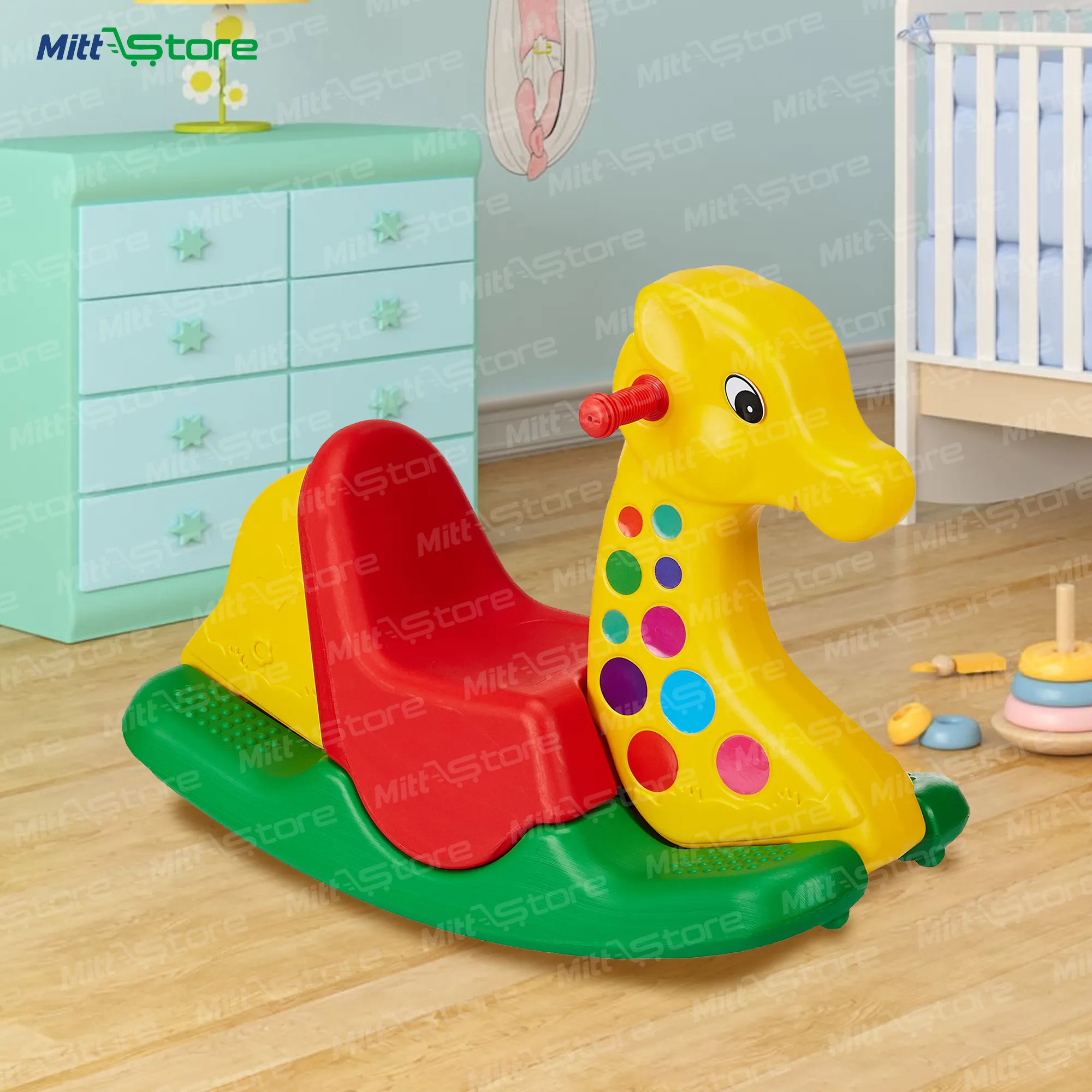 Jumbo Giraffe Rocker – Ride-On Rocker Toy for Toddlers (Non-Toxic Plastic, Indoor/Outdoor Use)