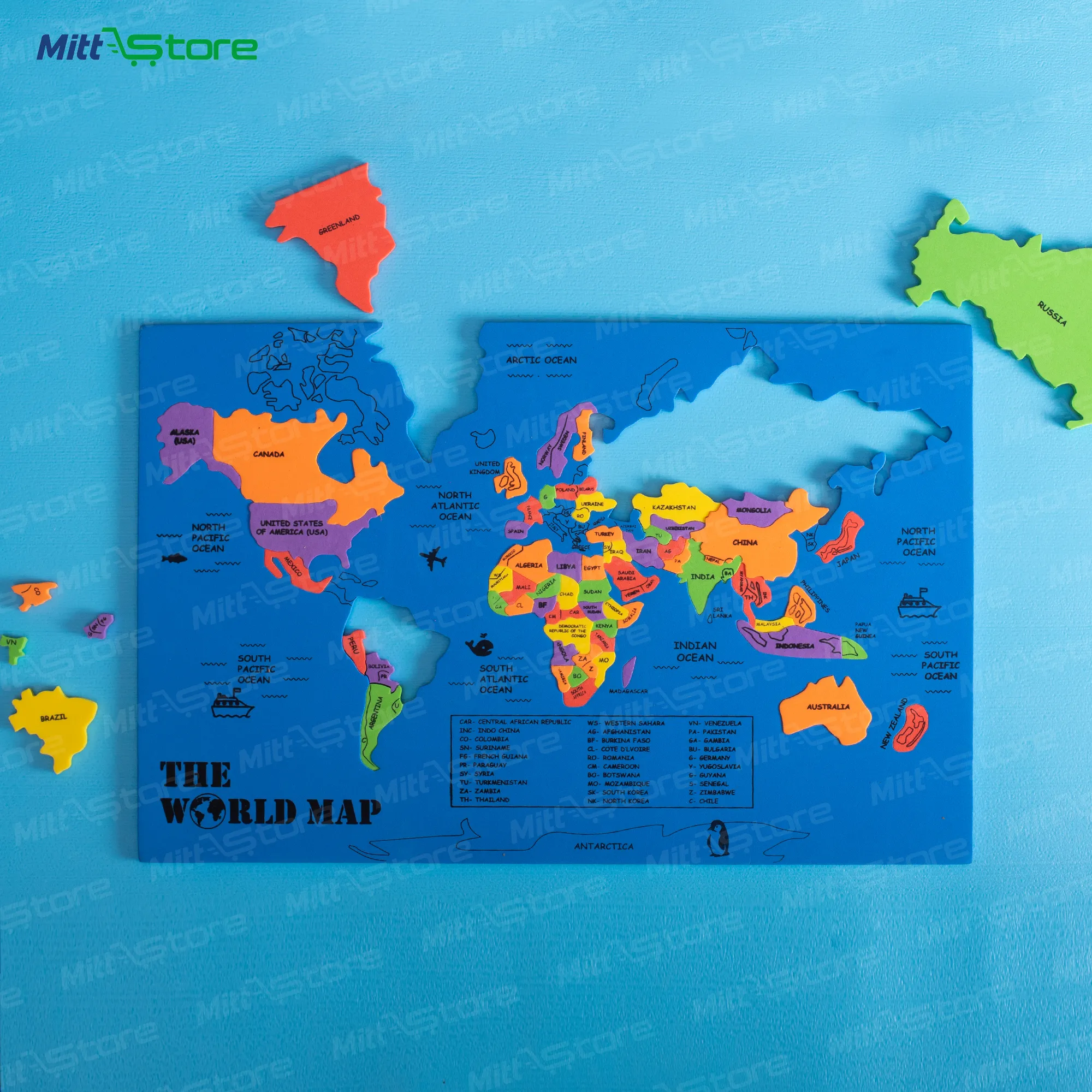 Foam World Map Puzzle – Interactive Geography Toy for Kids