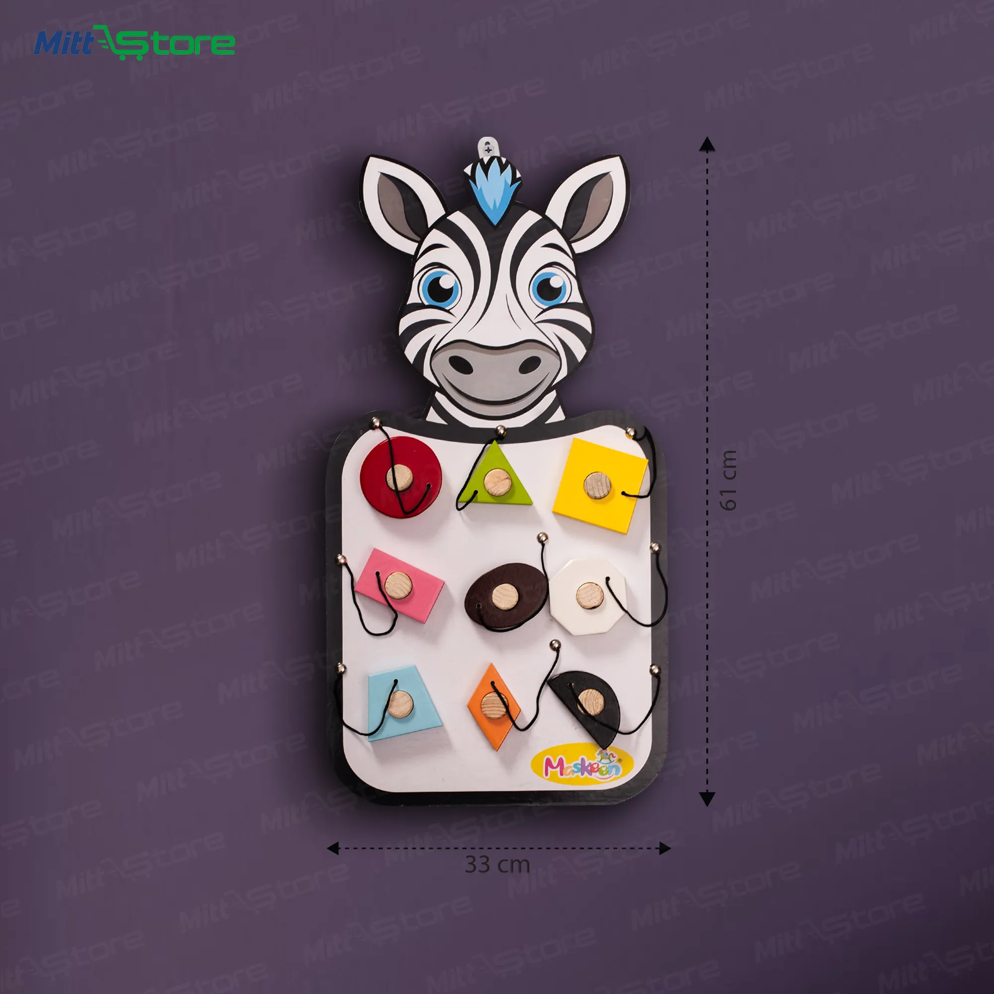 Zebra Busy Board – Interactive & Educational Activity Board for Kids 