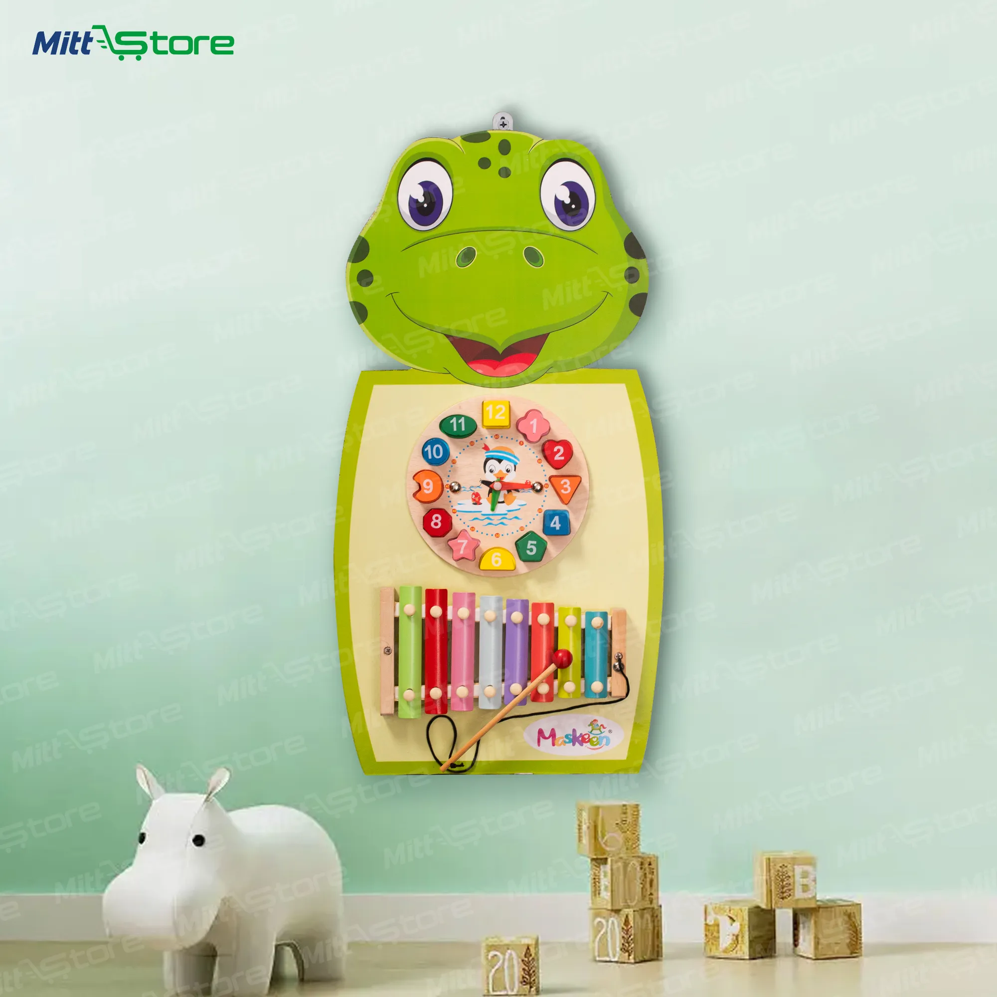 Frog Busy Board – Interactive & Educational Activity Board for Kids 