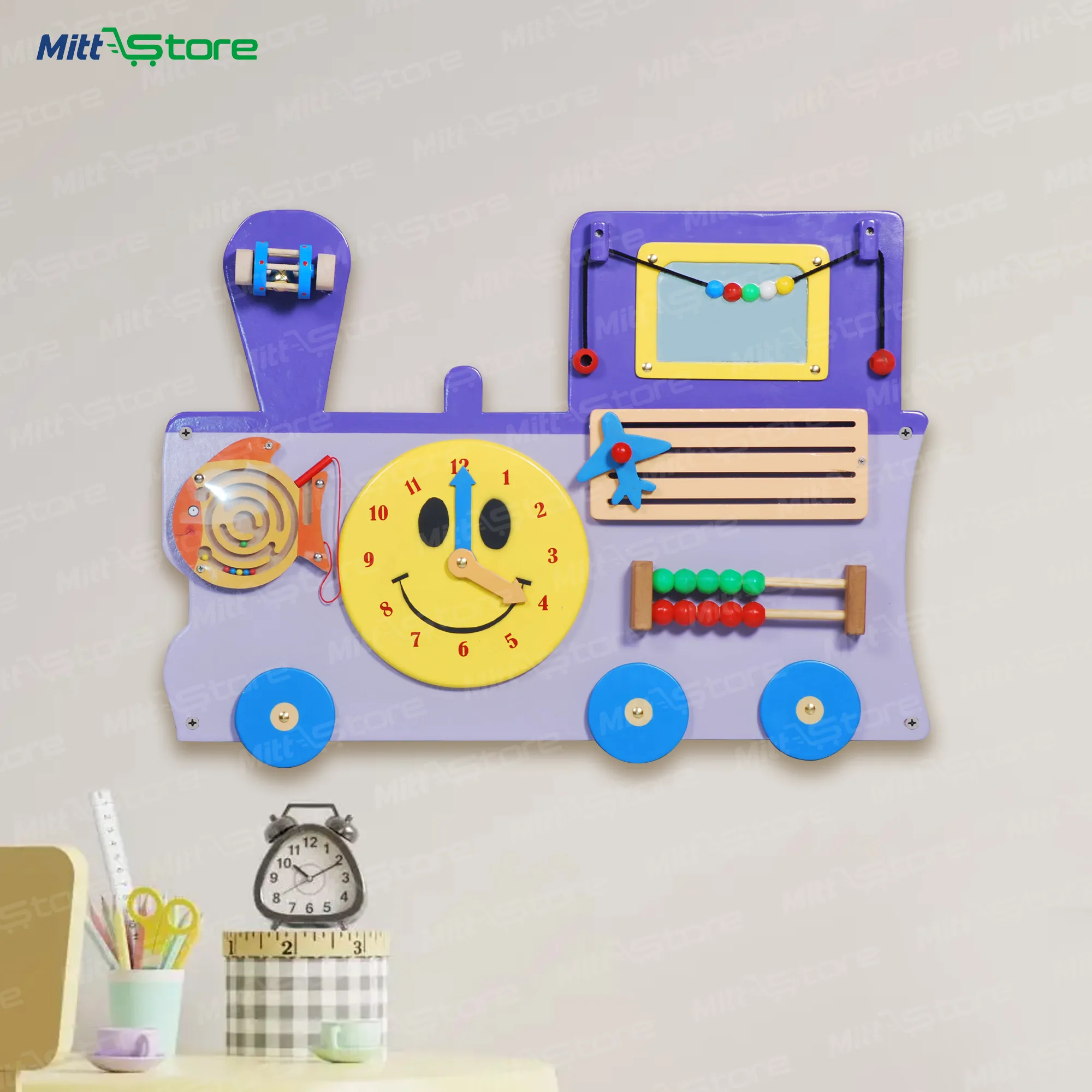 Train Busy Board – Engaging Activity Board for Kids’ Motor Skill Development