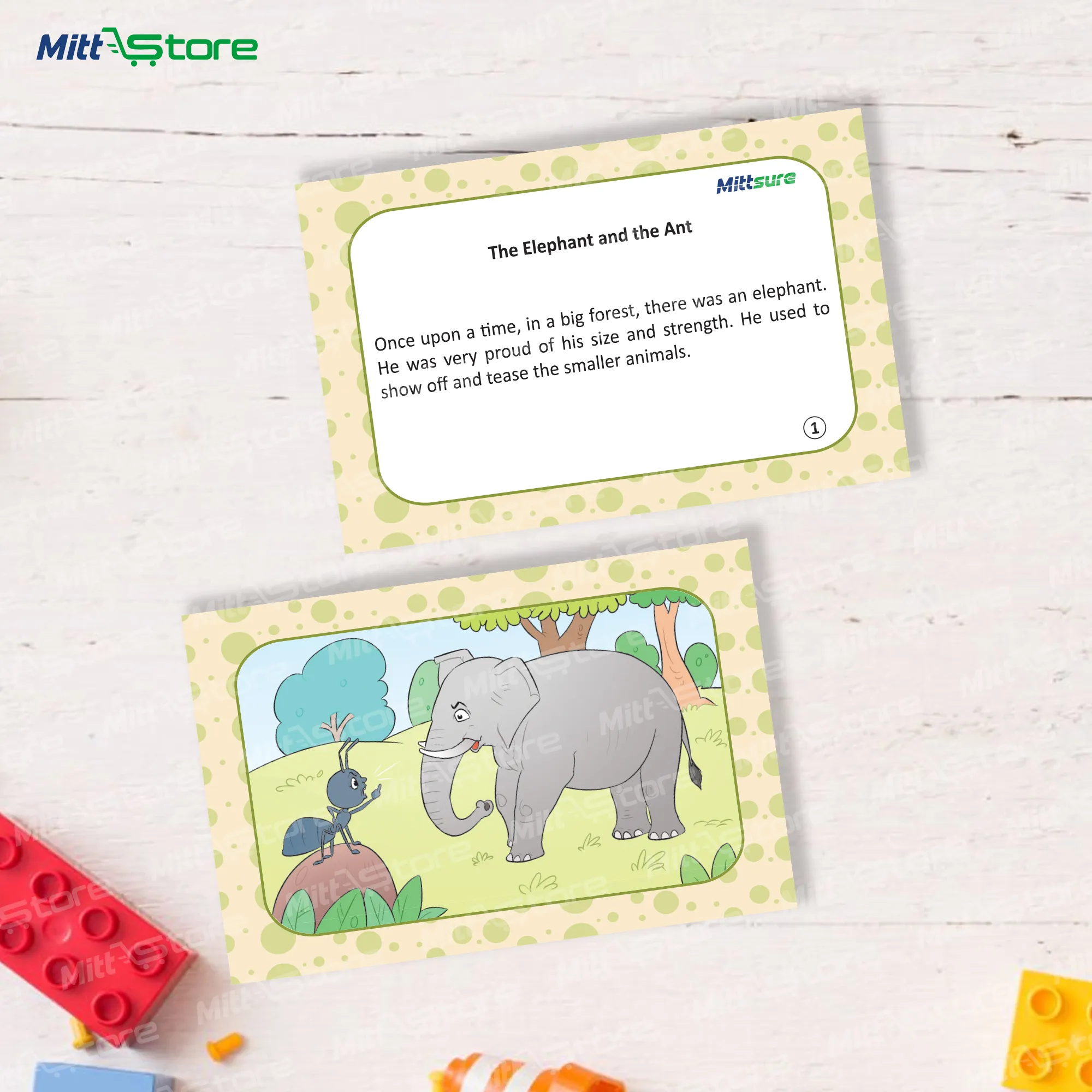 Story Flashcards – 4 English Stories in 19 Illustrated Cards for Kids