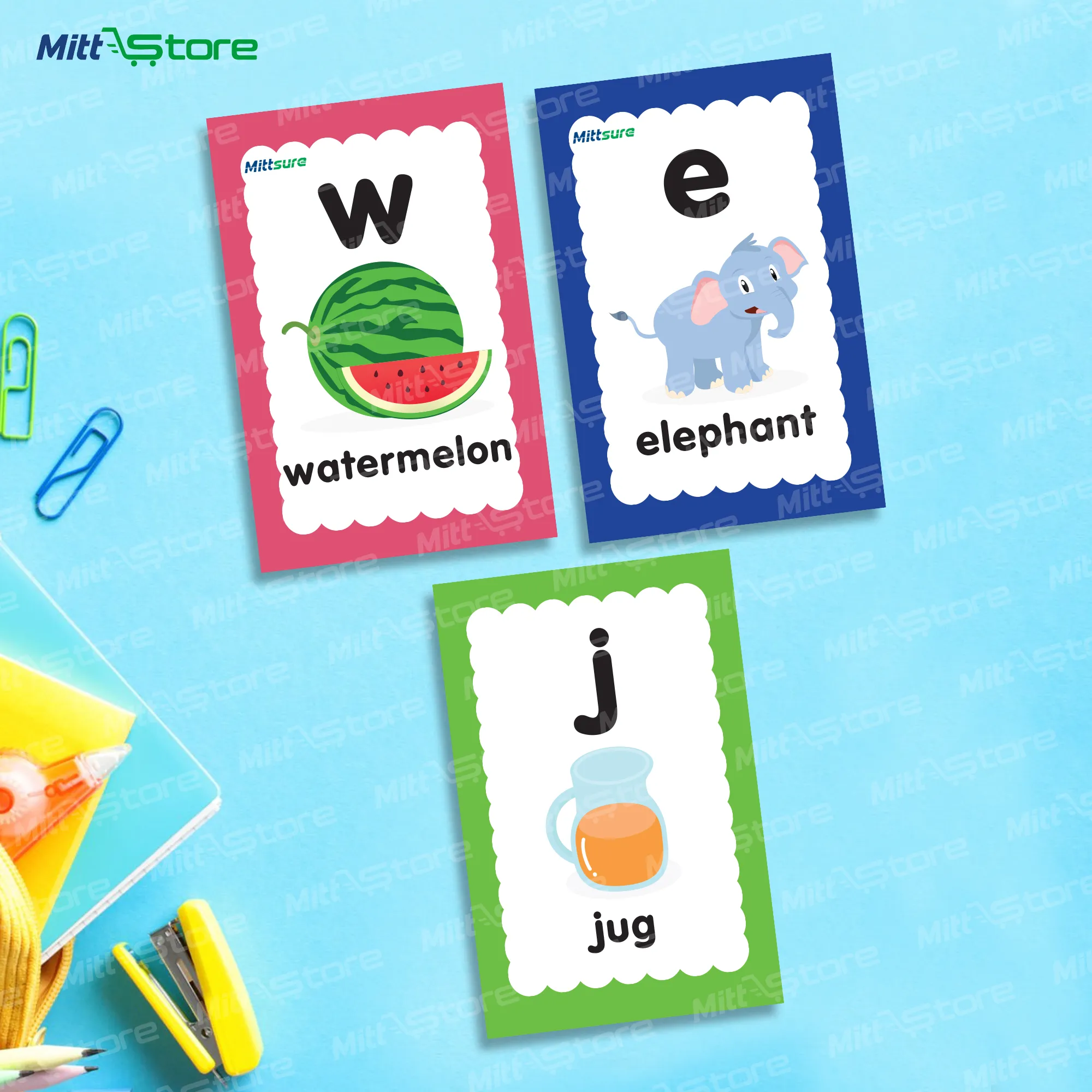 "Small Alphabet & CVC Words Flashcards – 33 Phonics-Based Learning Cards "