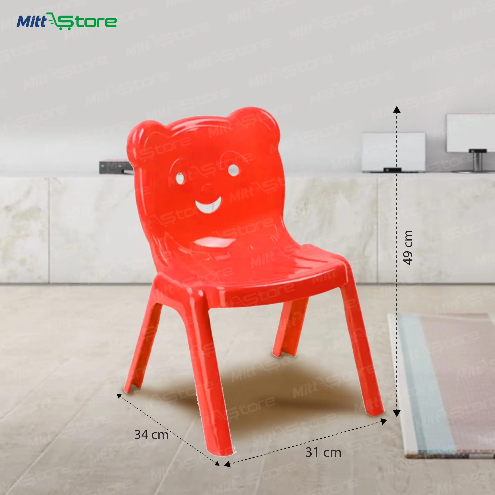 Red Bear Chair for Kids – Cozy & Safe Seating